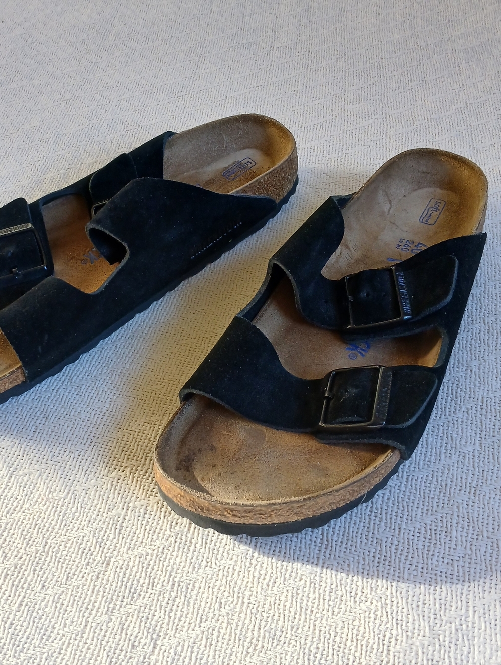 Birkenstock Black Suede Two-Strap Sandals